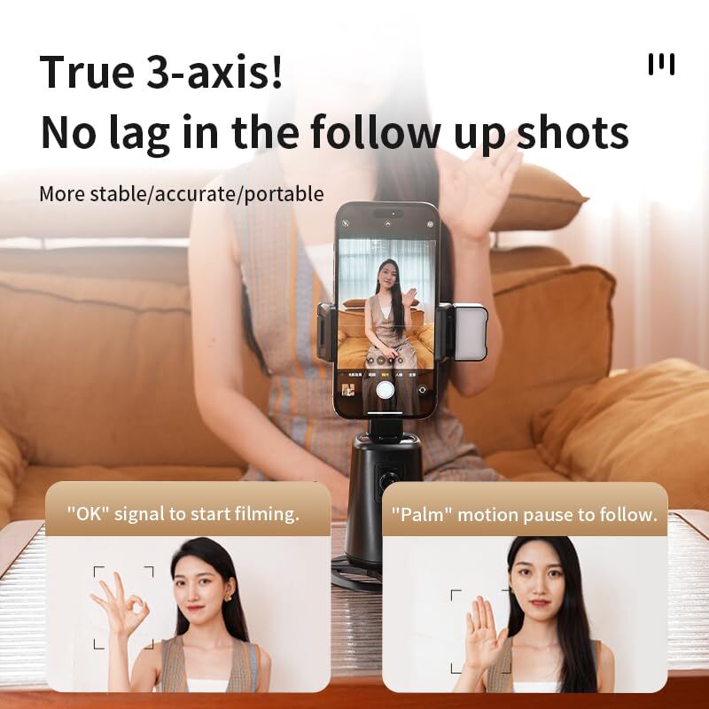 A200 Auto Face Tracking Gimbal - 360° Three Axis Construction for Enhanced S...