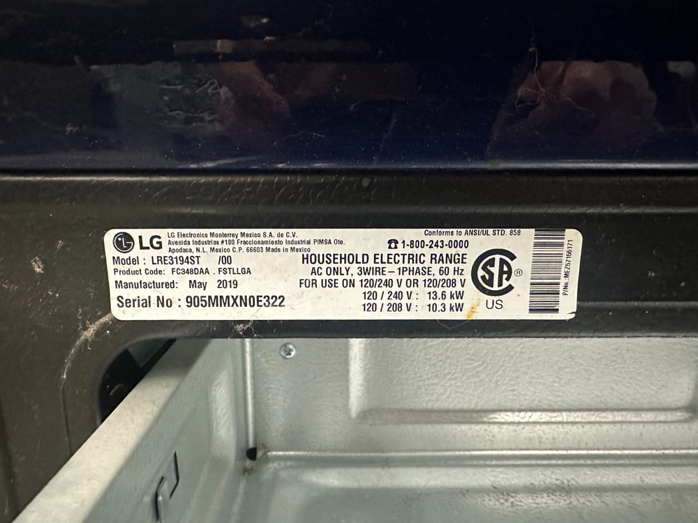 Genuine LG Range Oven Control Board Assy # EBR77562712 EBR64624906