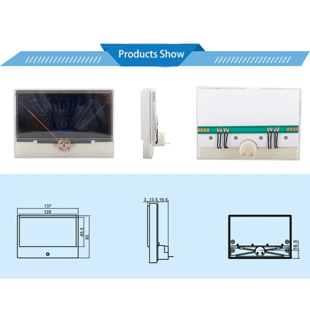 Promotion ：1pc VU Panel Meter P-134 DB Level Header Audio Amplifier Backlight