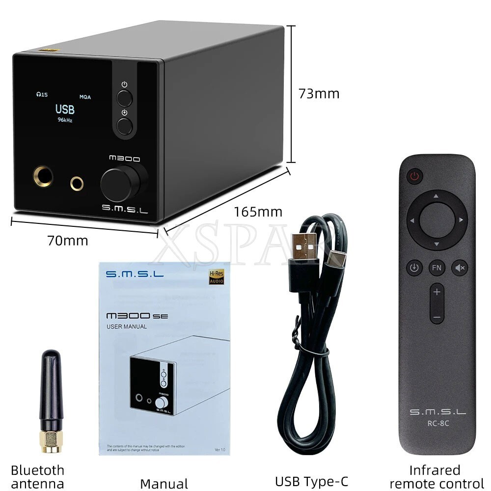 SMSL M300SE USB DAC Bluetooth DAC Balanced Headphone Amplifier w/Remote Control