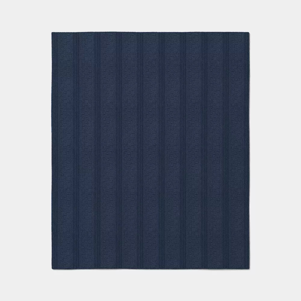 50"x60" Dimensional Knit Throw Blue - Threshold