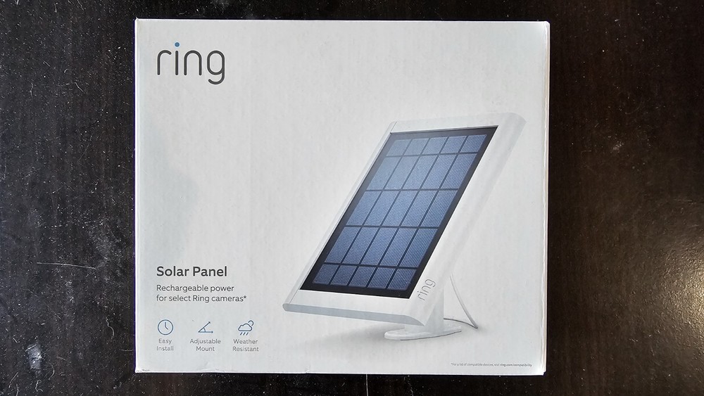 Ring Solar Panel White Adjustable Mount Weather Resistant Easy Install Outdoor