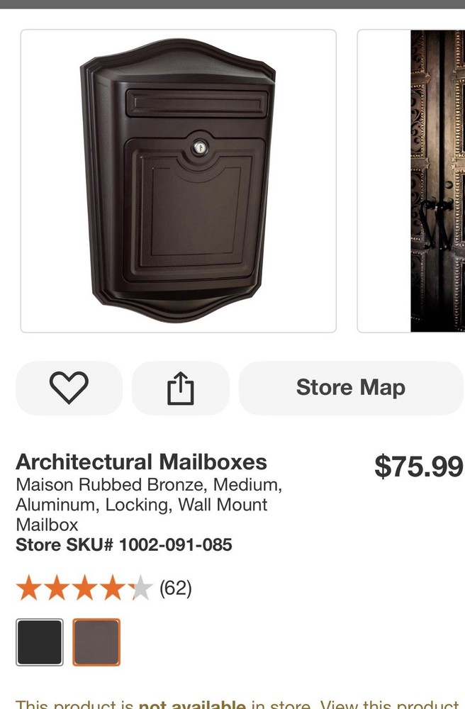 Maison Rubbed Bronze Locking  Aluminum Mailbox