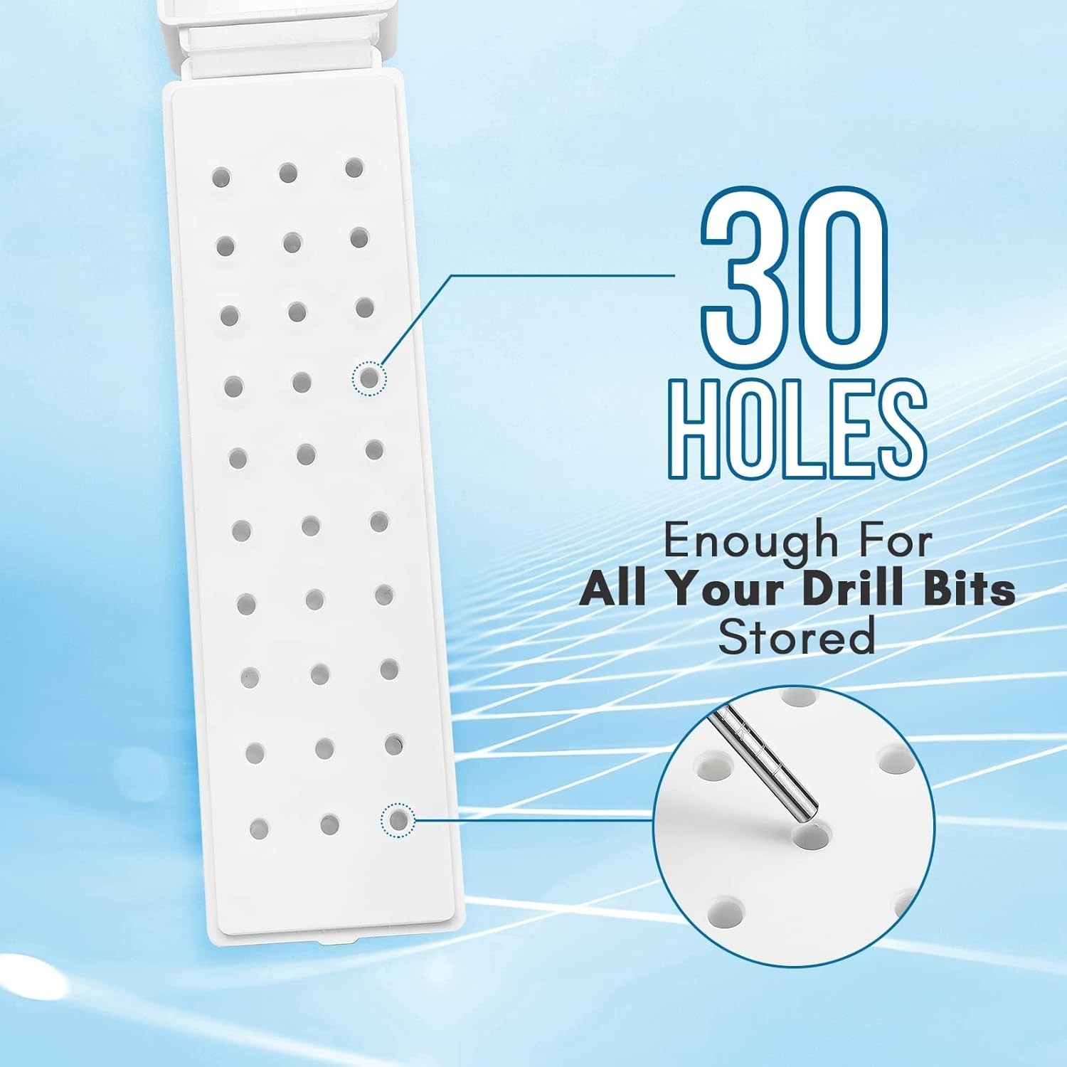 Nail Drill Bits Holder,Dustproof Stand Displayer Organizer Container Case 30 ...