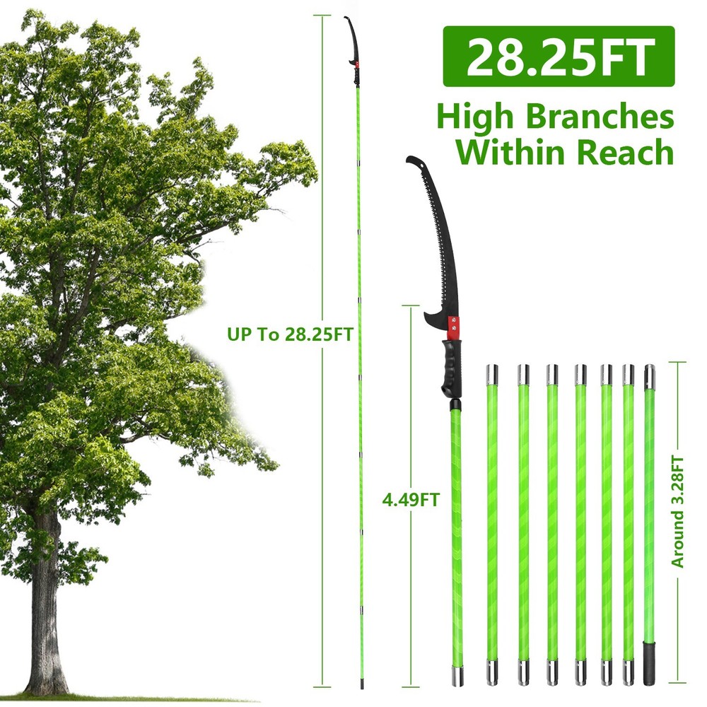 Pole Saw for Tree Trimming,Extendable Tree Pruner w/ Sharp Blade for High Branch