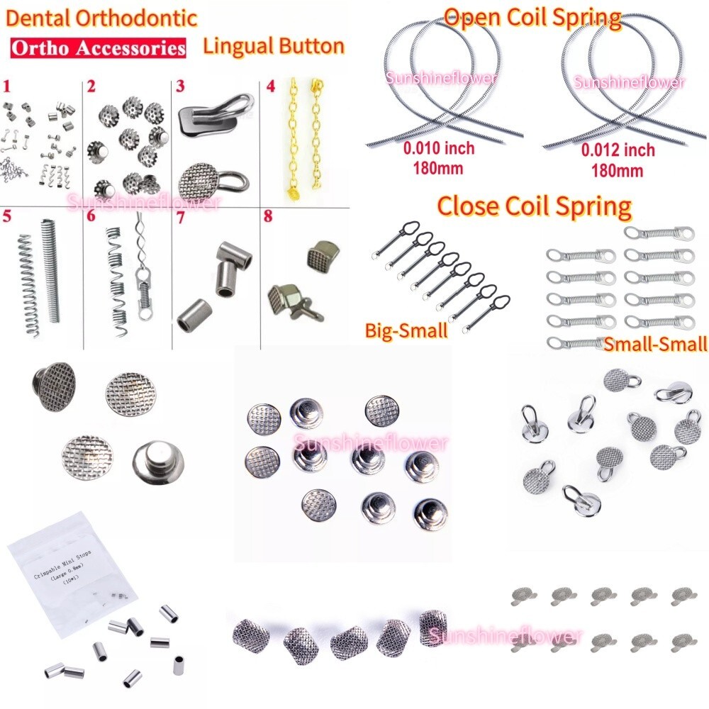 Dental Orthodontic Lingual Buttons Mesh Base Round/Rectangular Button Chains