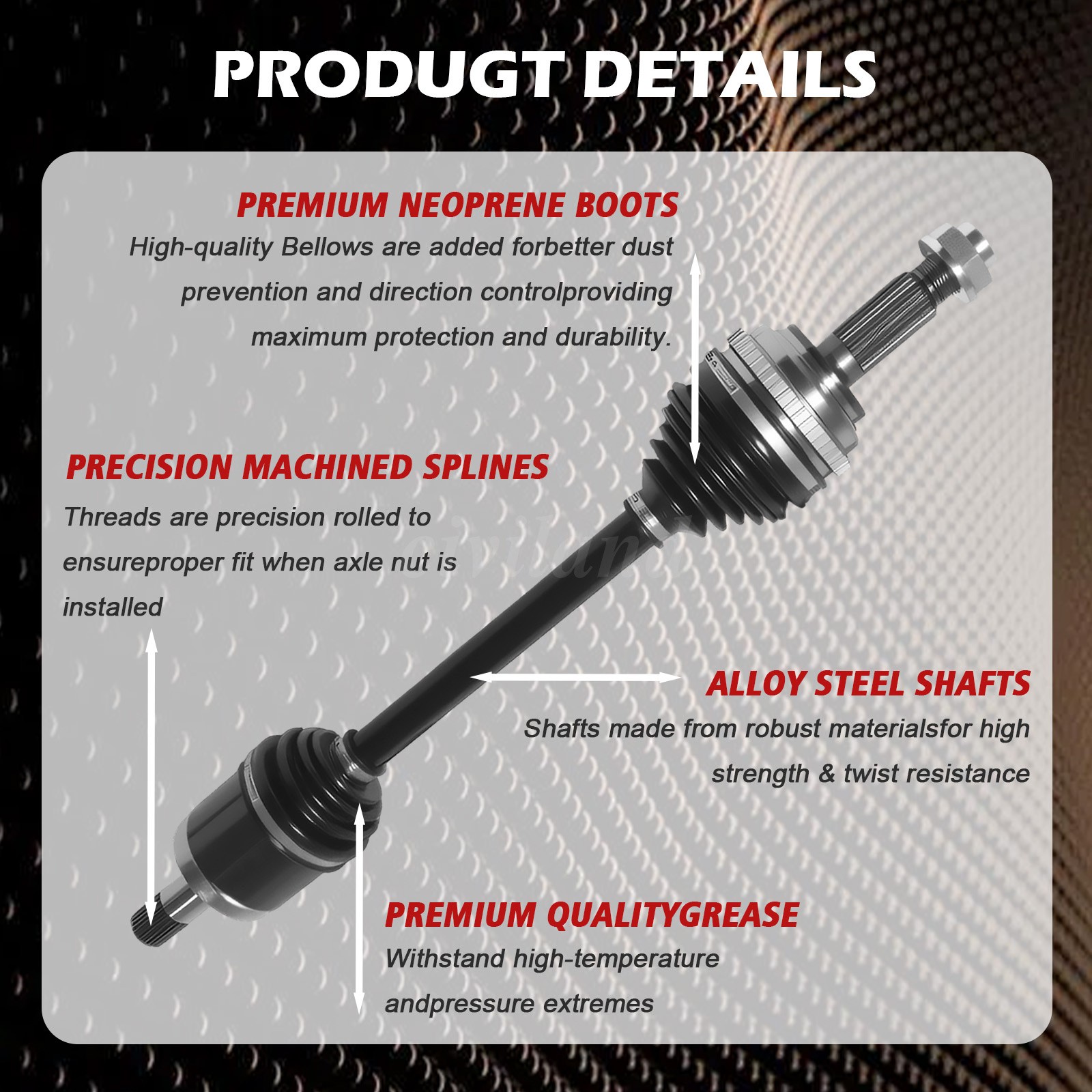 CV Axle Shaft Front Left & Right Set for Honda CR-V Manual Trans 2.0L 1997-2001