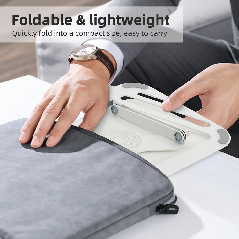 Adjustable Laptop Stand for Desk with 360 Rotating Base Ergonomic Riser
