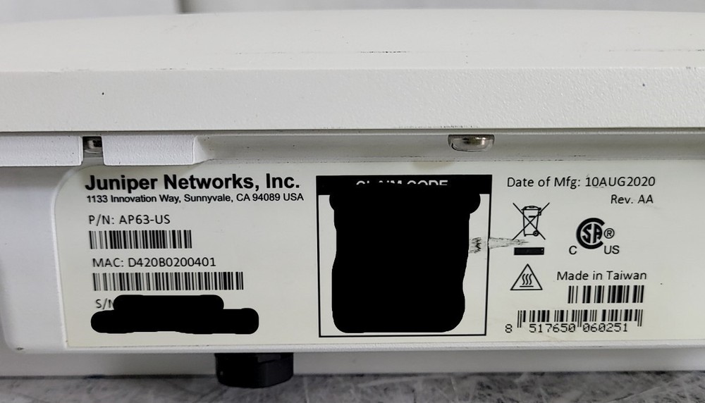 JUNIPER MIST AP63-US Wireless Access Point SEE NOTES