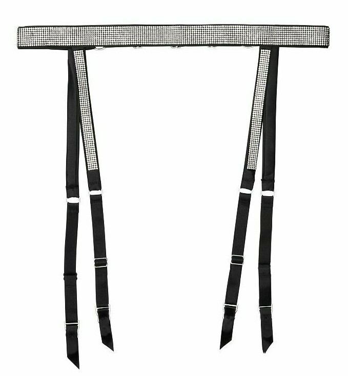 VICTORIAS SECRET VERY SEXY SHINE STRAP GARTER BELT RHINESTONE BLING XS/S M/L