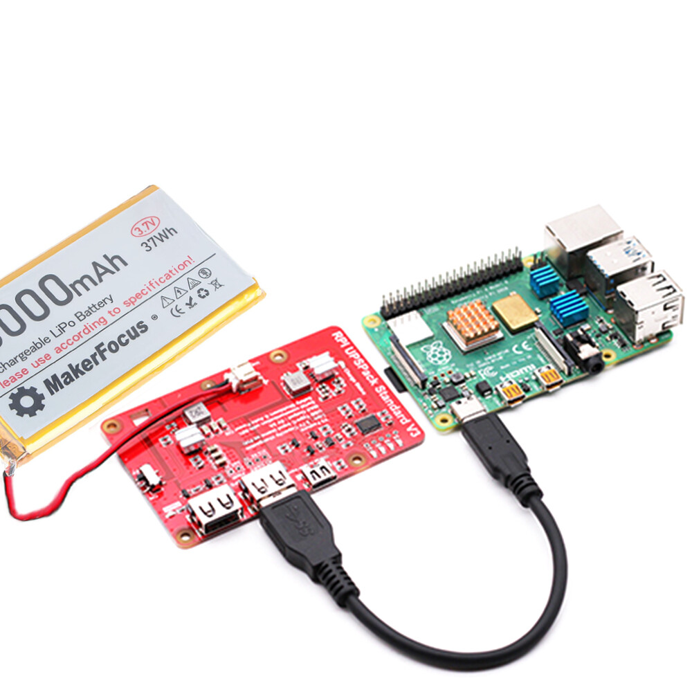 3.7V Rechargeable 10000mAh Lithium Battery w/ Micro PH2.0 Plug for Raspberry