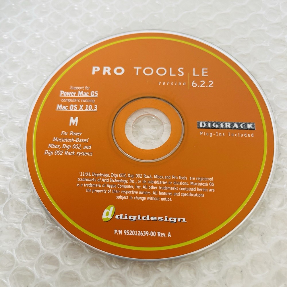 DIGIDESIGN Pro Tools LE 6.2.2 For MAC OS, DISK ONLY