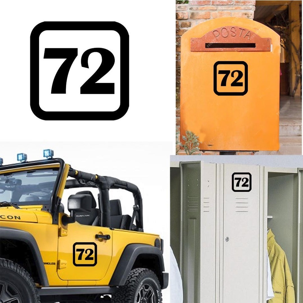 Sticker Vinyl Number 72 Version v1sq