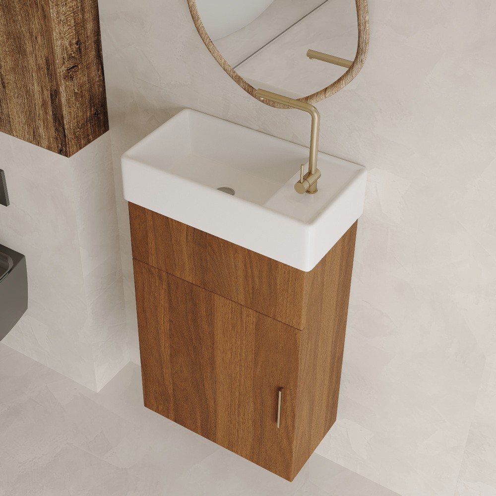 Modern Floating Bathroom Vanity with Intergrated Ceramic Basin