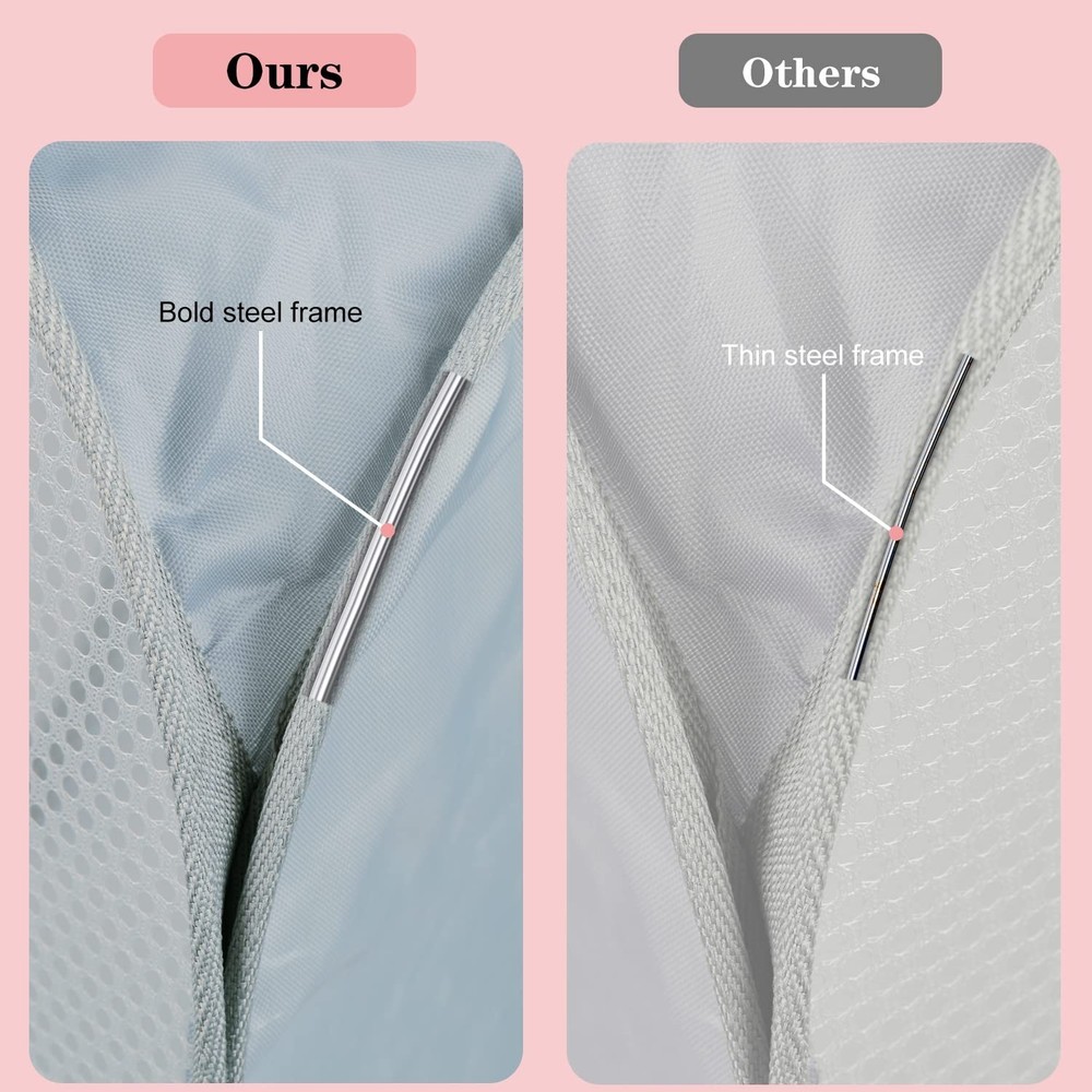 2 PCS Mesh Laundry Hamper,Collapsible Laundry Baskets,75L Large Foldable Dirt...