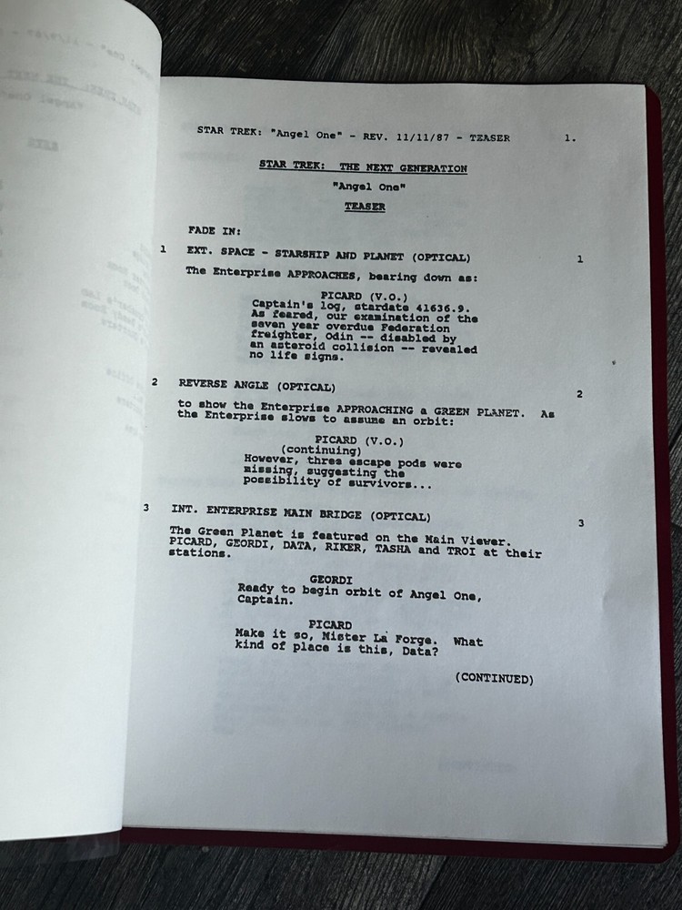 STAR TREK Script The Next Generation Angel One Revised Final Draft Nov 9 1987