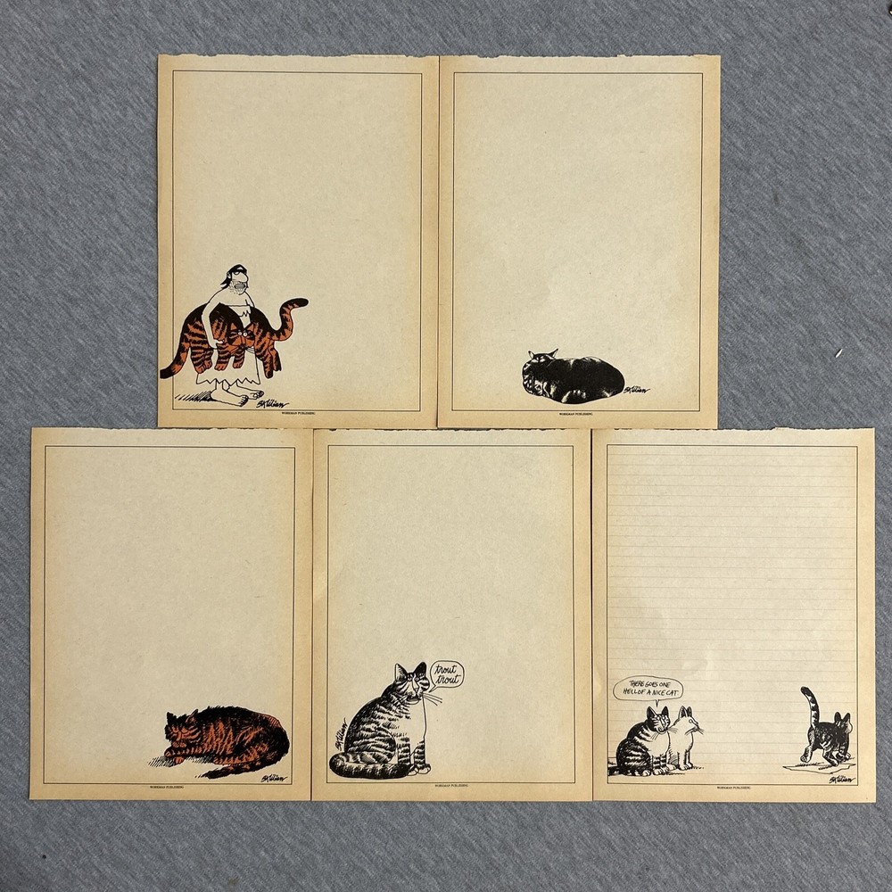 Kliban Cat Notebook Notepad Paper Writing Sheet (5 Sheets) 8-1/2"x10-7/8"