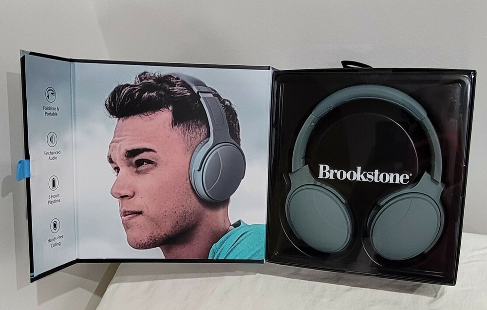 Brookstone STUDIOHD Wireless Bluetooth Headphones Enhanced Audio Foldable (6-4)