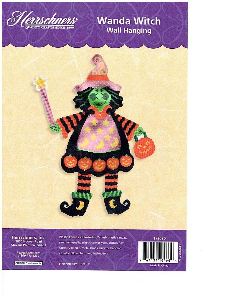 WANDA WITCH WALL HANGING   plastic canvas  PATTERN (#TF0624)
