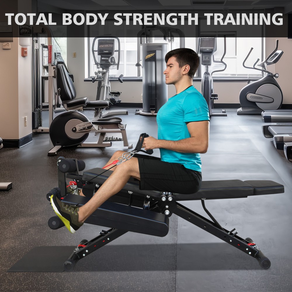 Adjustable Strength Training Bench Full Body Workout Fast Folding