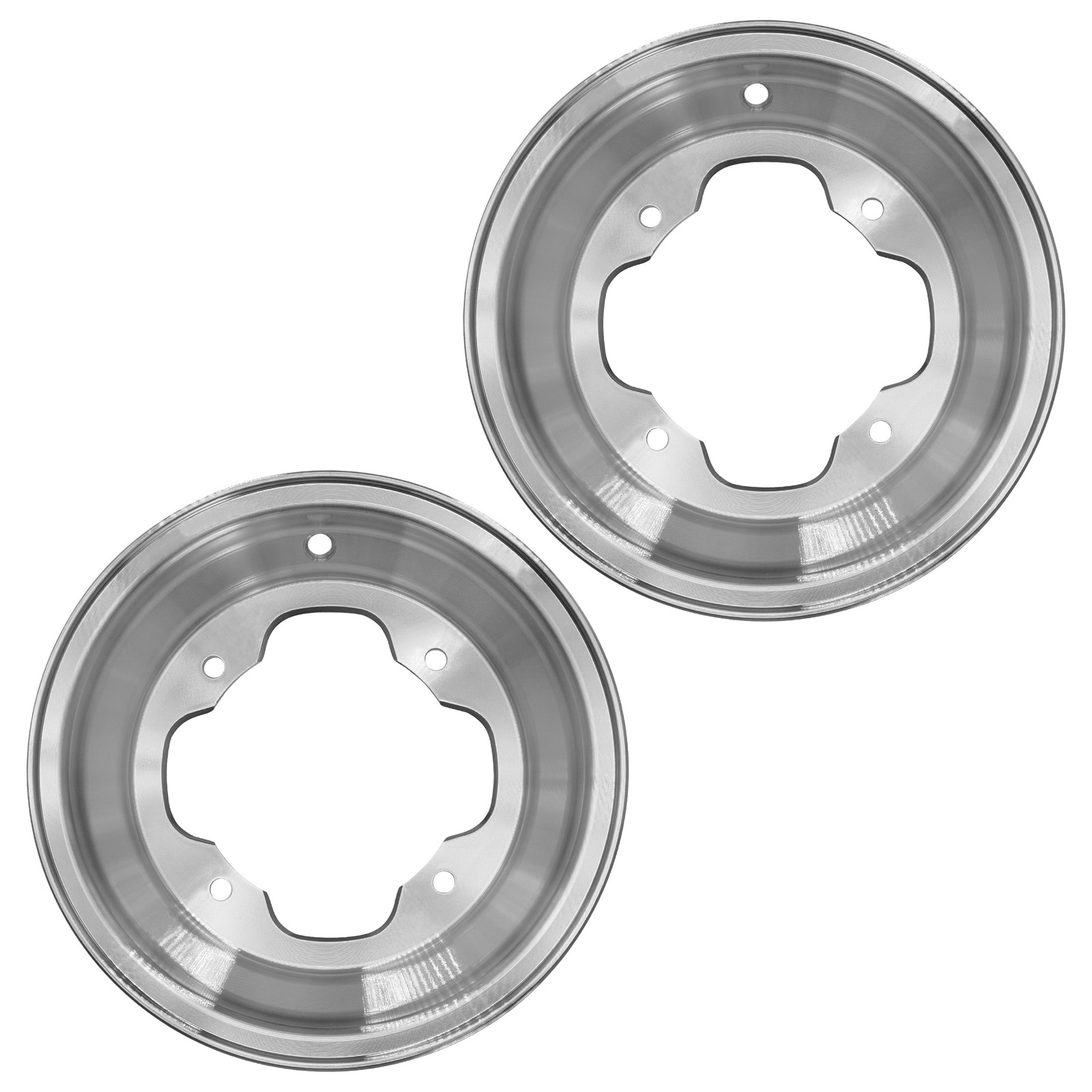 Caltric 10x6 inch 4/156 Bolt Pattern 4+2 Offset Front Wheel Rim For Yamaha