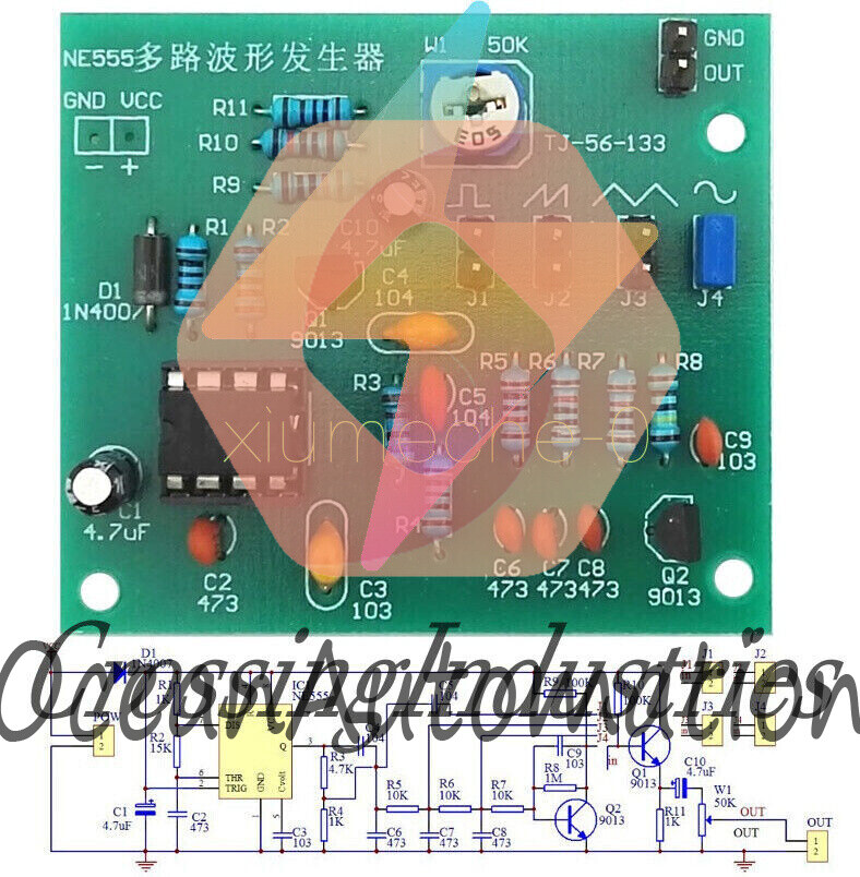 1PCS Multi-Channel NE555 Waveform Generator Module Sine Triangle Square Wave