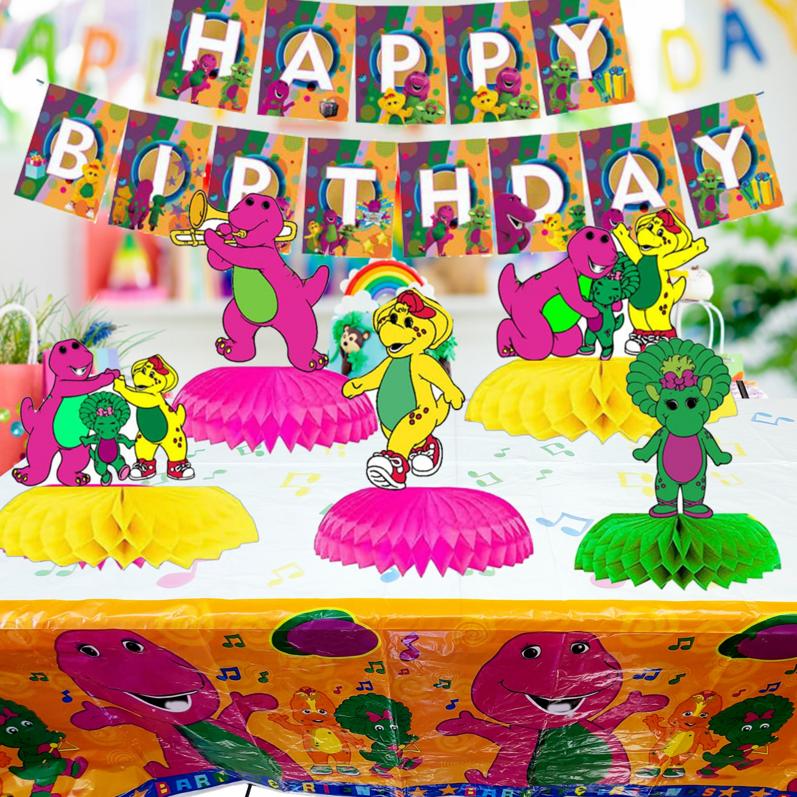 BARNEY cake birthday party decorations decor theme idea supplies BALLOON CUPCAKE