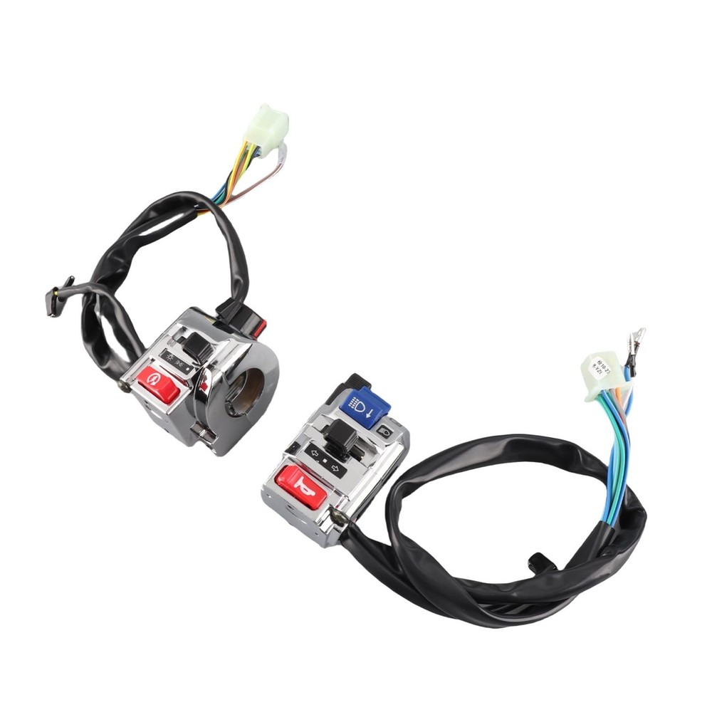 Universal 12V DC Motorcycle Control Switch Set - Left & Right Handlebar Horn, Tu