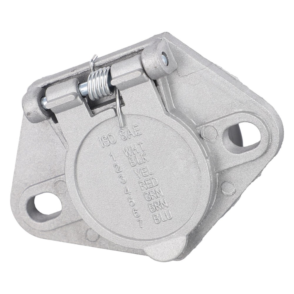 7 Way Socket SemiTrailer Truck Light Connector Round Split Pin ReceptaclePlug