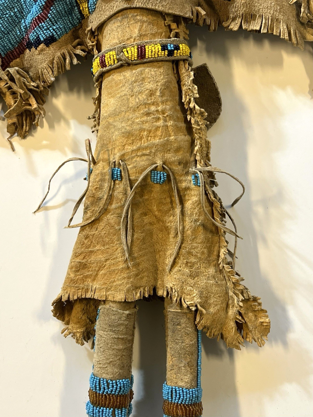 Antique Native American Lakota (Sioux) Indian Beaded Doll; 18 Inches; Late 1800s