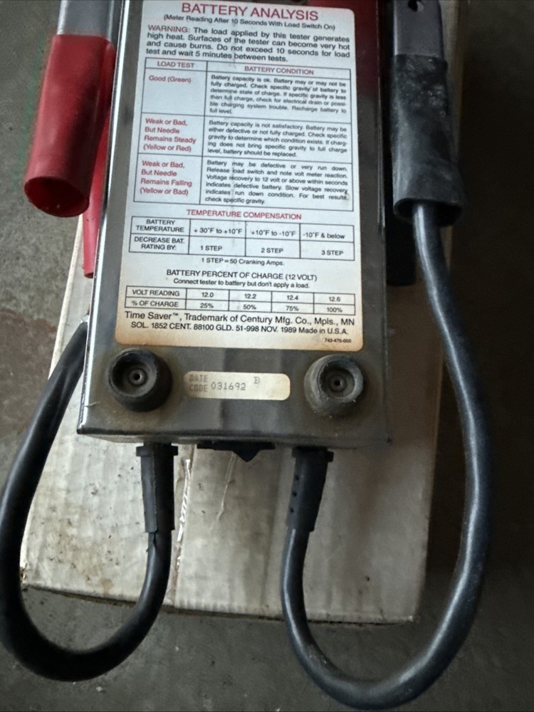 DAYTON BATTERY LOAD TESTER 6 & 12 VOLT