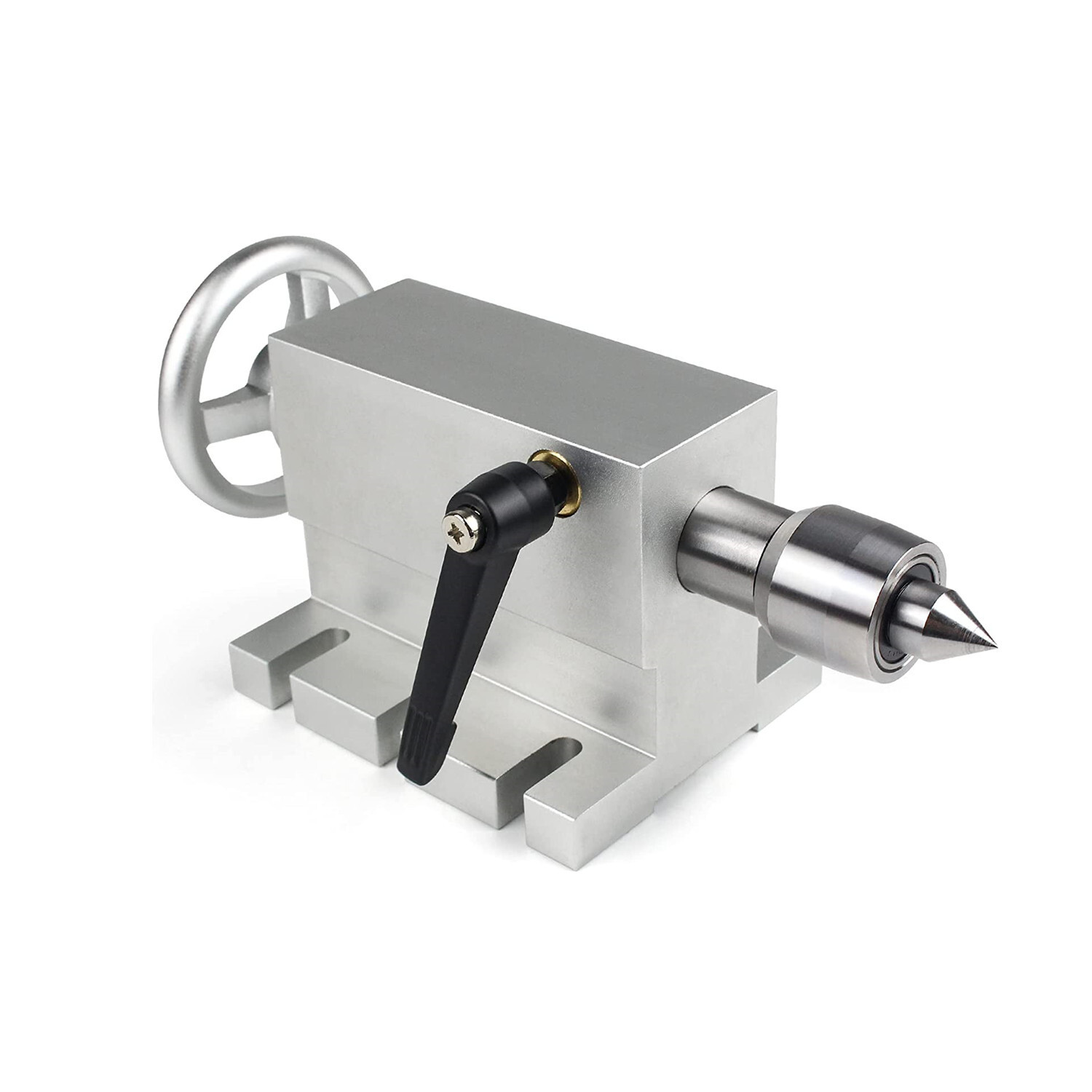 K12-100mm CNC A 4th Axis 4 Jaw Chuck Rotation A-axis (Ratio 6:1) + Tailstock「US」