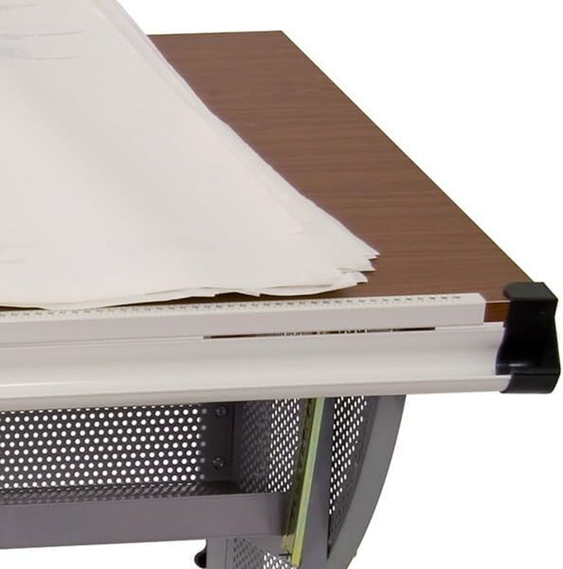 Berkley Adjustable Drawing and Drafting Table with Pewter Frame