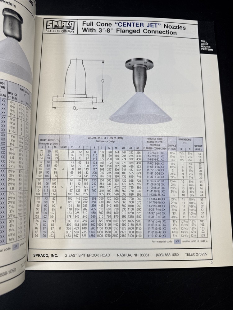 Spraco Spray Nozzle User's Manual Catalog 8507