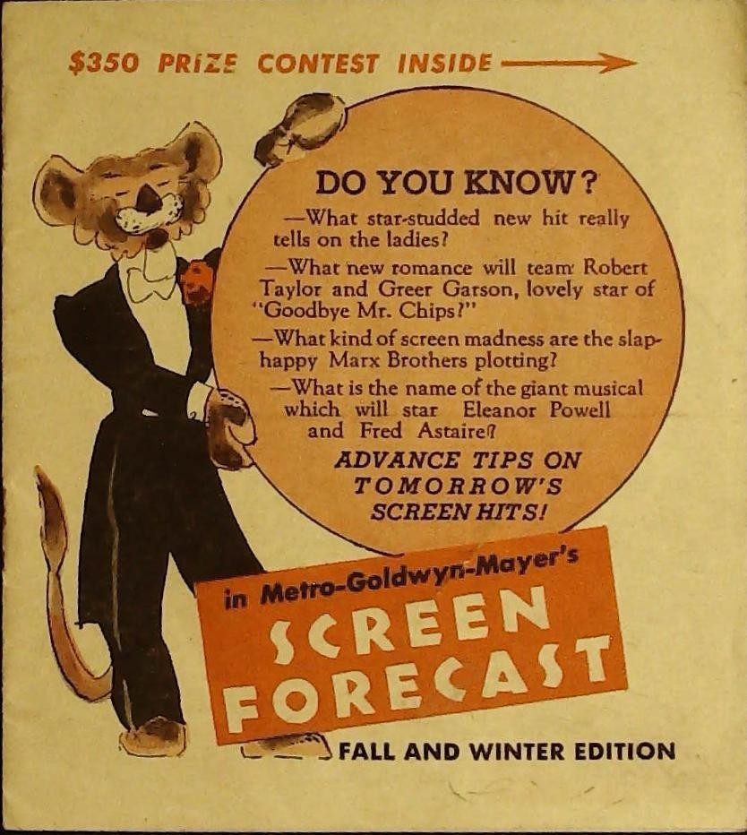 MGM Fall & Winter Screen Forecast 1939 "Another Thin Man", "The Women", Scarce!