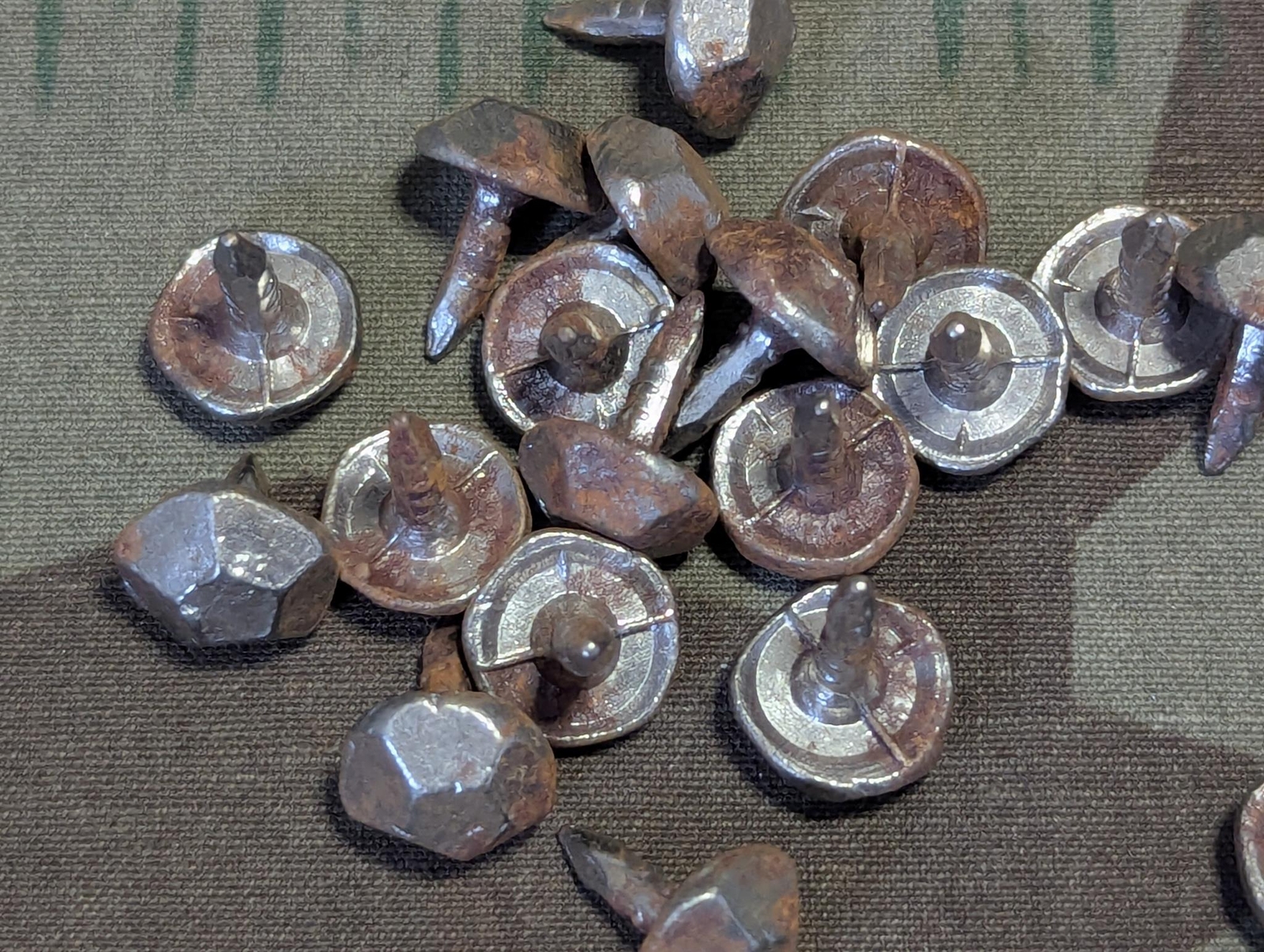 Original WWII German Wehrmacht 6-Sided Hobnails for Army Jack Boots (Lot of 20)