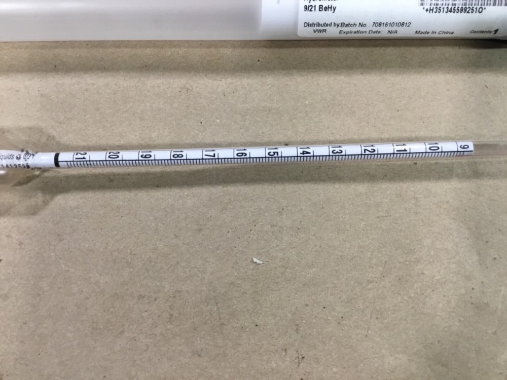VWR 34559-925 Plain Form Baume Hydrometer 9 To 21 #25D32TK