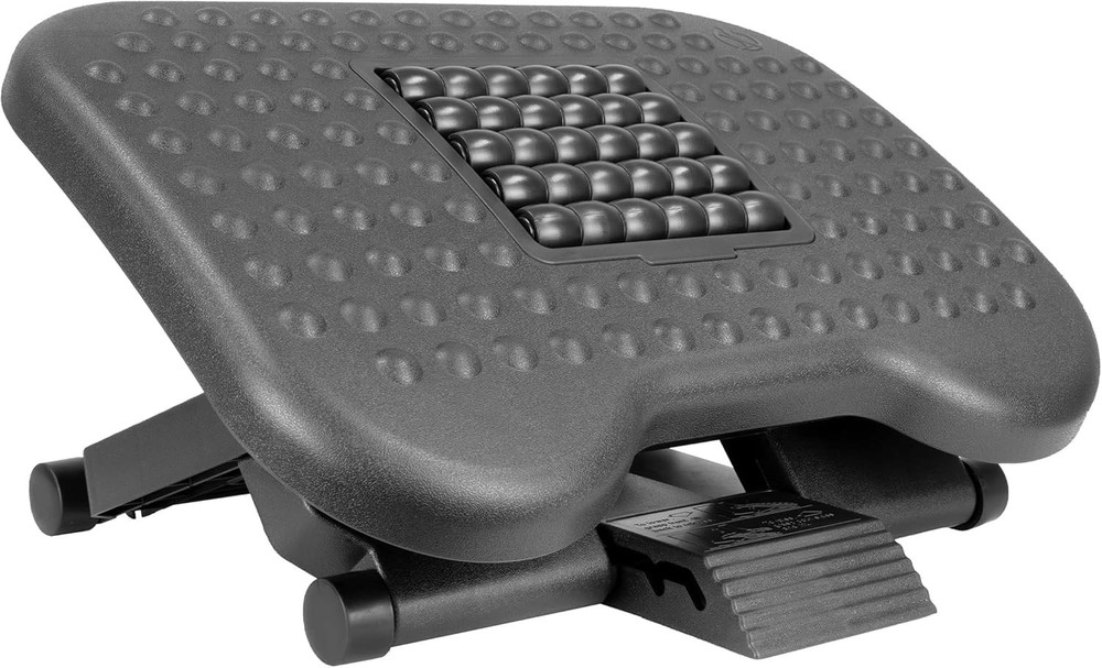 Ergonomic Under Desk Footrest with Massa Rollers, Adjustable