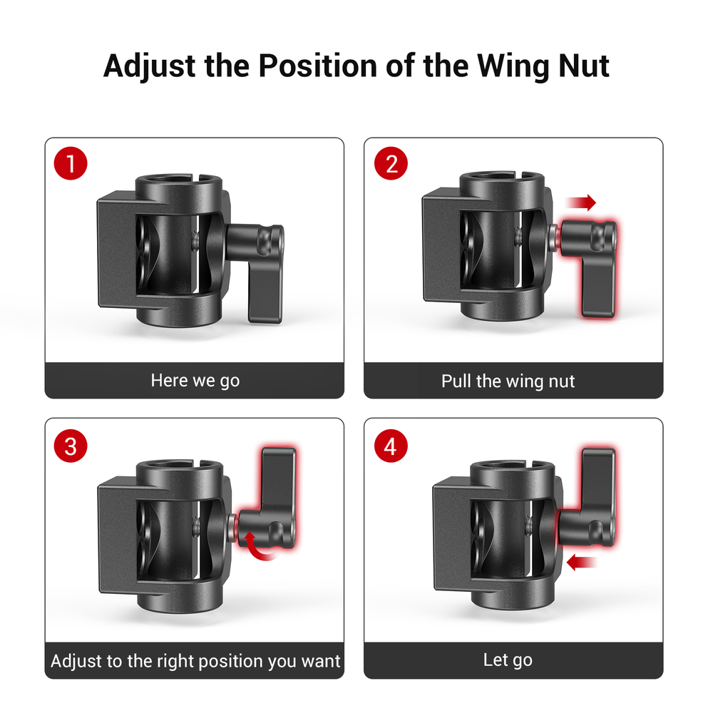 SmallRig Single 15mm Rod Clamp with Accessory Mount on Camera Handle / Cage 1995
