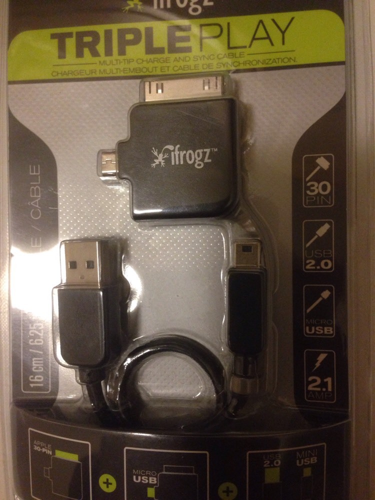 iFrogz TriplePlay - Multiple Device Charger & Sync. iPhone, iPod, iPad, Android