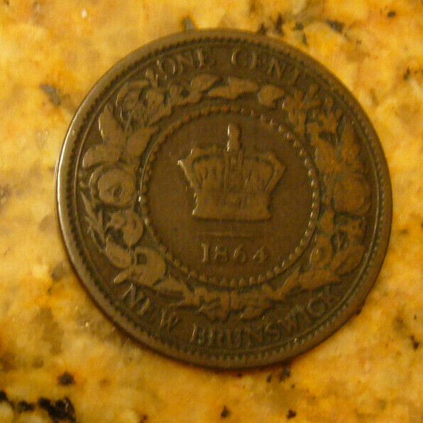 1864 Canada New Brunswick 1 One Cent Large Penny