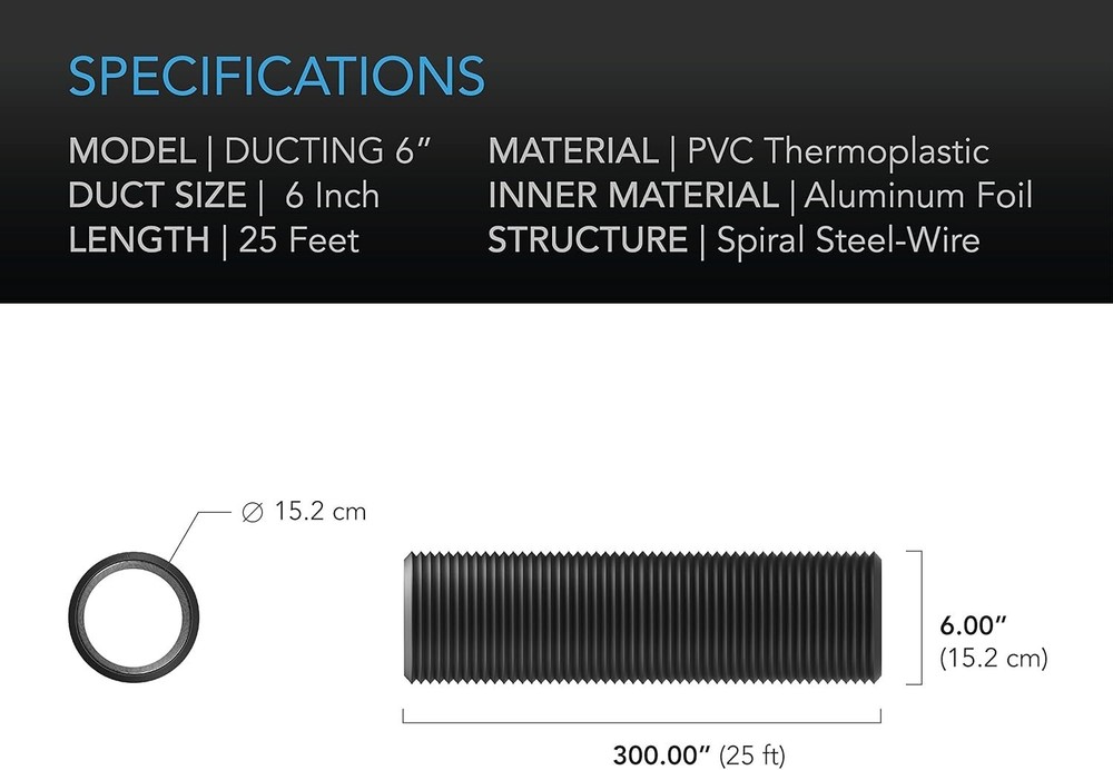 Flexible 6-Inch Aluminum Ducting