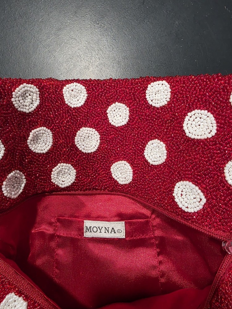 Red Polka Dot Beaded Clutch
