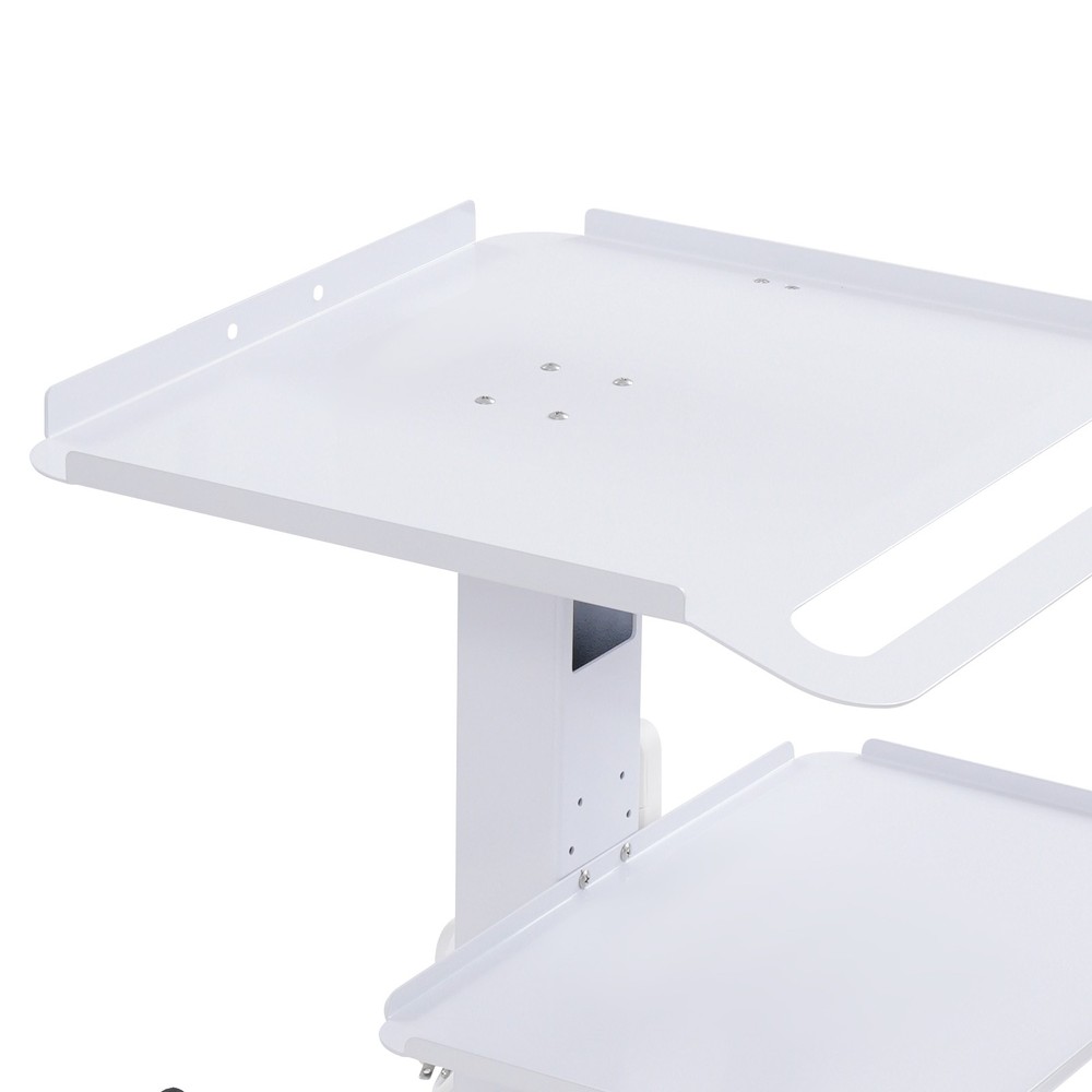 Mobile Computer Cart Medical Rolling PC Stand Desk Workstation Wheel Adjustable
