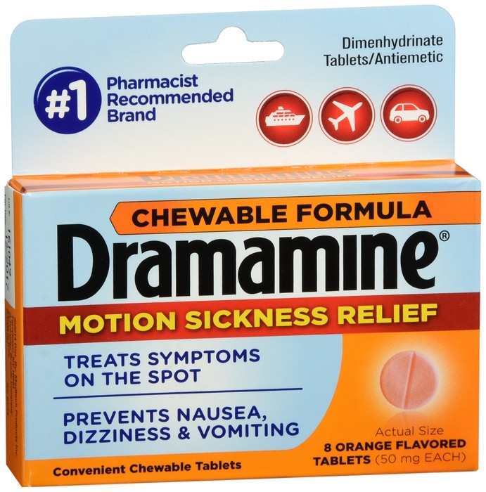 DRAMAMINE CHEW TAB ORANGE 8CT