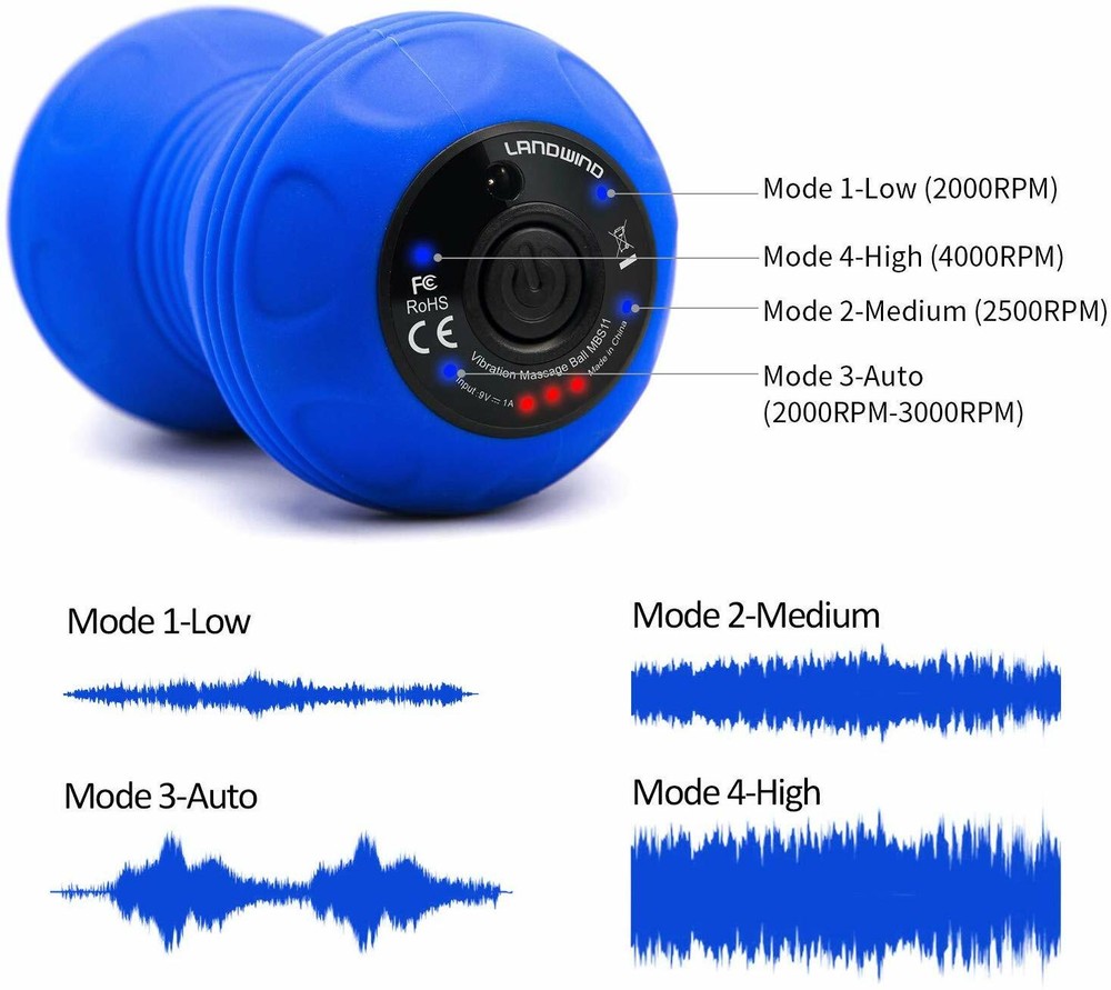 Luxe Vibrating Peanut Massage Ball Massager Trigger Point Tool like Foam Roller