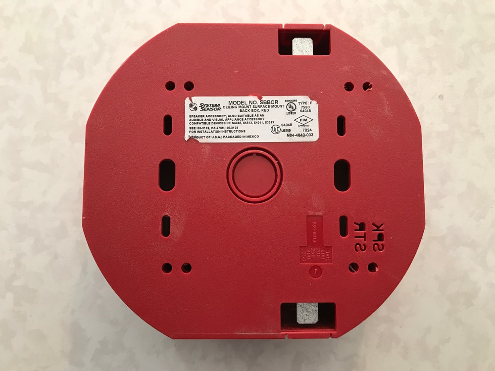 NEW System Sensor SpectrAlert Advance SBBCR Ceiling Mount Surface Back Box Red