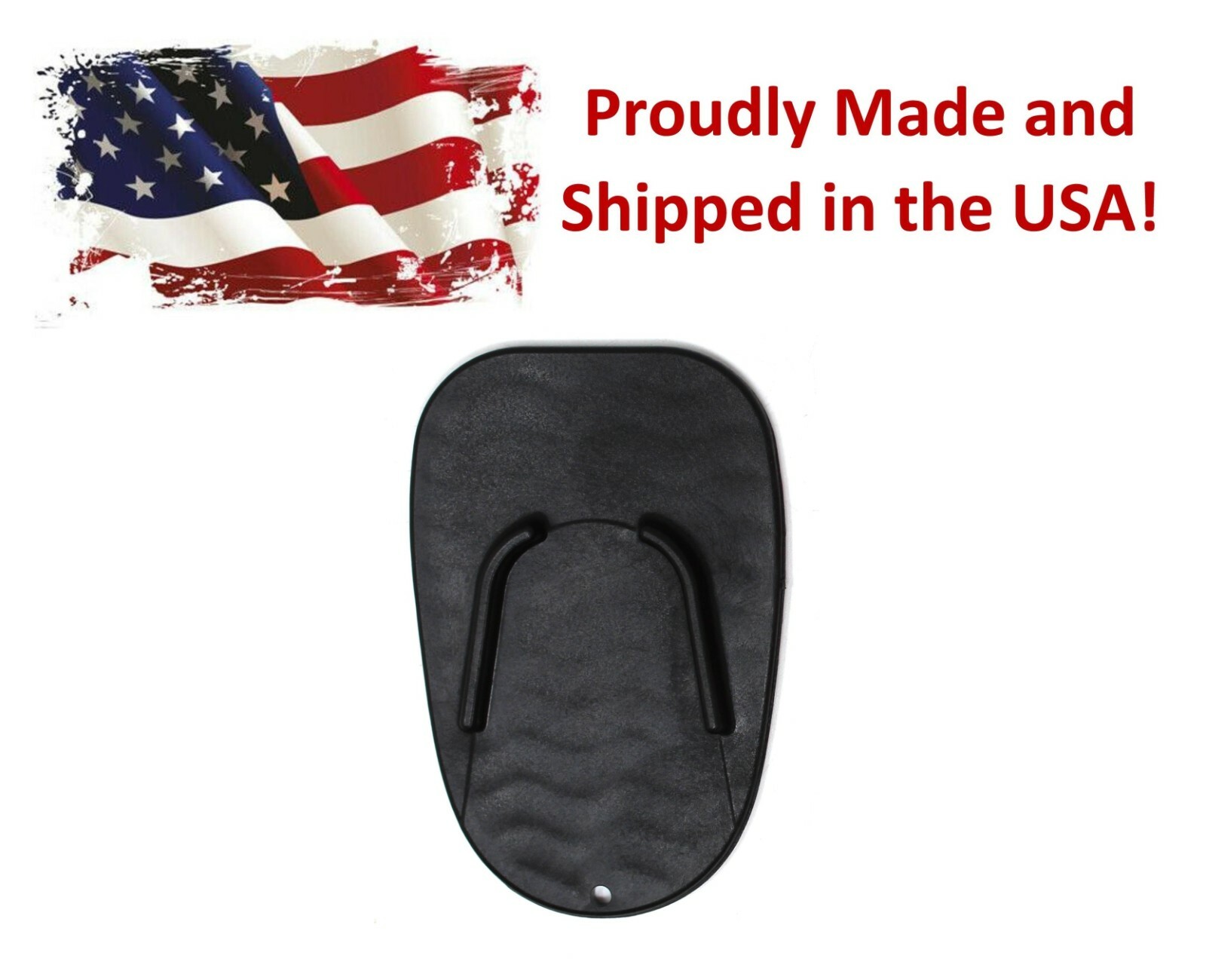 Motorcycle Kickstand Pad Plate Biker's Kick Stand Black Harley Honda Plastic