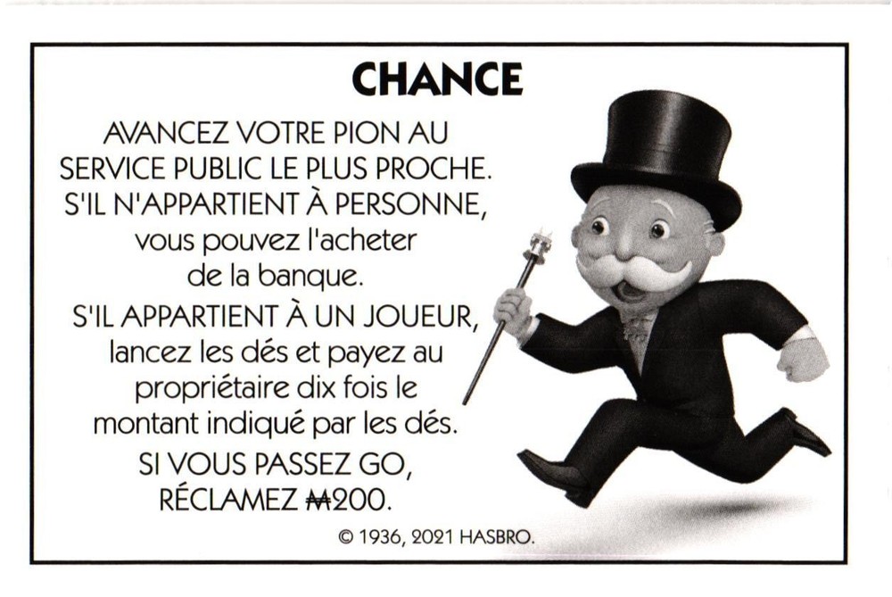 Carte Monopoly Chance