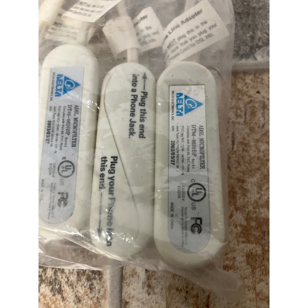 DELTA Microfilter DSL Phone Line Adapter 4 Pack